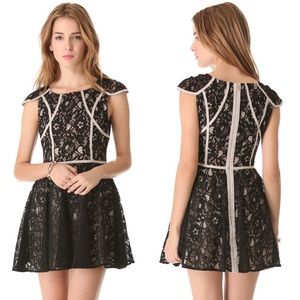 Finders Keepers Black & Beige Mr. Jones Lace Dress